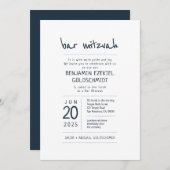Moderne und Minimalistische Bar Mitzvah Einladung (Vorne/Hinten)
