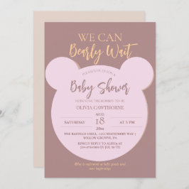 Moderne und minimalistische Bärendusche Einladung