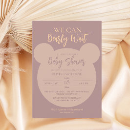 Moderne und minimalistische Bärendusche Einladung