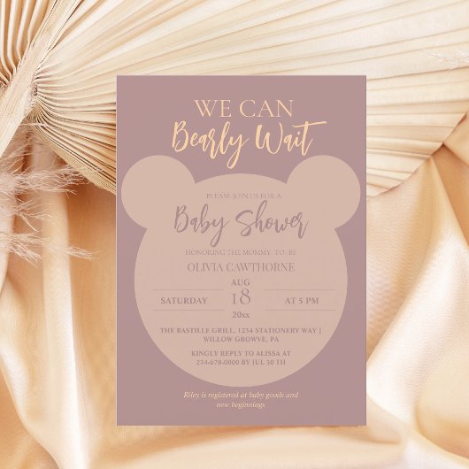 Moderne und minimalistische Bärendusche Einladung