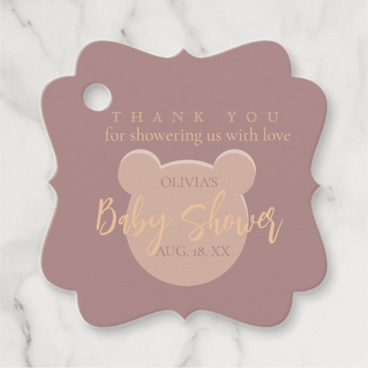 Moderne und minimalistische Bärendusche Geschenkanhänger (Vorderseite)