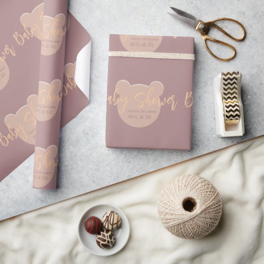 Moderne und minimalistische Bärendusche Geschenkpapier (Kunsthandwerk)