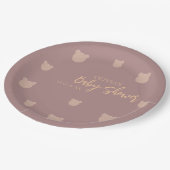 Moderne und minimalistische Bärendusche Pappteller (Schrägansicht)