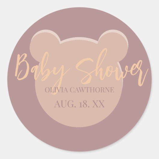 Moderne und minimalistische Bärendusche Runder Aufkleber (Vorderseite)