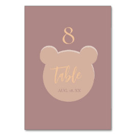 Moderne und minimalistische Bärendusche Tischnummer