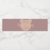 Moderne und minimalistische Bärendusche Wasserflaschenetikett (Einzelnes Label)