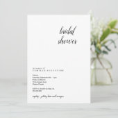Moderne und Minimalistische Brautdusche Einladung (Stehend Vorderseite)