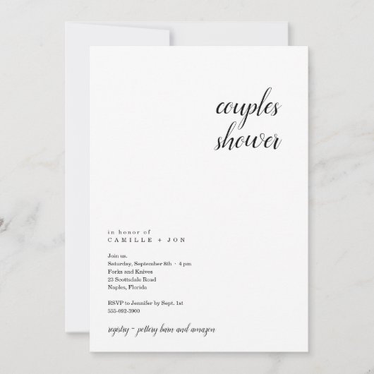 Moderne und Minimalistische Duschkabine Einladung (Vorderseite)