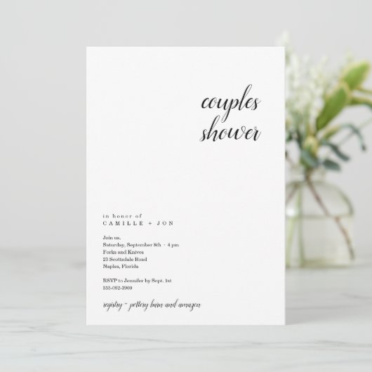 Moderne und Minimalistische Duschkabine Einladung (Stehend Vorderseite)