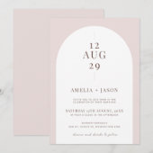 Moderne und minimalistische Eheeinladung Einladung (Vorne/Hinten)