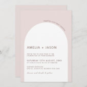 Moderne und minimalistische Eheeinladung Einladung (Vorne/Hinten)