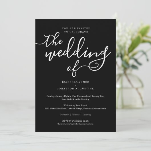 Moderne und Minimalistische Einladung mit UAWG (Stehend Vorderseite)