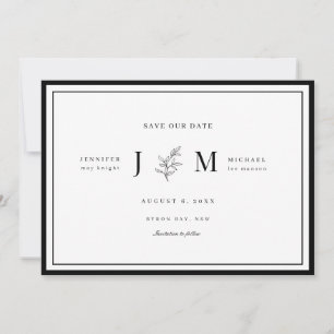 Moderne und minimalistische Foliage Save-the-Date- Einladung