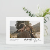 Moderne und Minimalistische Foto Hochzeit Einladung (Stehend Vorderseite)