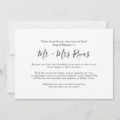 Moderne und Minimalistische Foto Hochzeit Einladung (Rückseite)