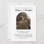 Moderne und Minimalistische Foto Hochzeit Einladung (Vorderseite)