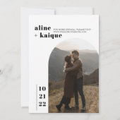 Moderne und Minimalistische Foto Hochzeit Einladung (Rückseite)