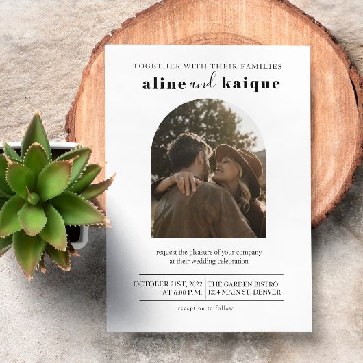 Moderne und Minimalistische Foto Hochzeit Einladung