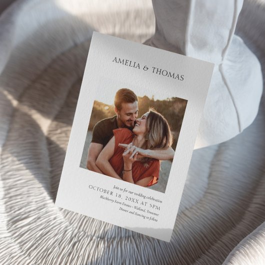Moderne und Minimalistische Foto Hochzeit Einladung