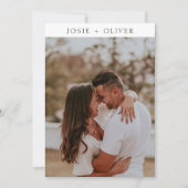 Moderne und Minimalistische Foto Hochzeit Einladung (Vorderseite)