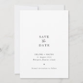 Moderne und Minimalistische Foto Hochzeit Save The Date (Rückseite)
