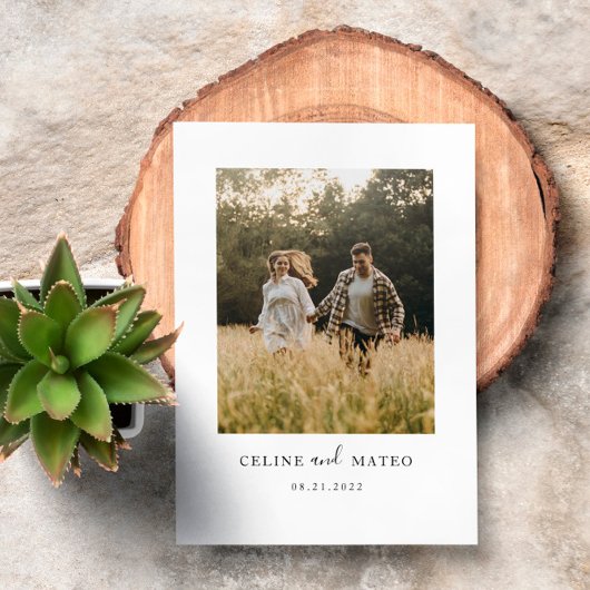 Moderne und Minimalistische Foto Hochzeit Save The Date