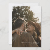 Moderne und Minimalistische Foto Hochzeit Save The Date (Rückseite)
