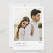 Moderne und minimalistische Foto-Hochzeitseinladun Einladung (Rückseite)