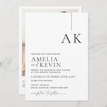 Moderne und minimalistische Foto-Hochzeitseinladun