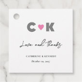 Moderne und Minimalistische Hochzeit "Liebe und Da Geschenkanhänger (Vorderseite)