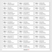 Moderne und Minimalistische Hochzeitgästen Aufkleber (Blatt)