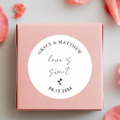 Moderne und Minimalistische Hochzeitsstimmung ist  Runder Aufkleber