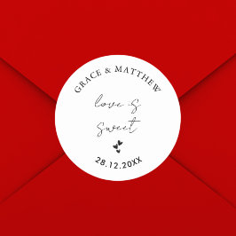 Moderne und Minimalistische Hochzeitsstimmung ist Runder Aufkleber