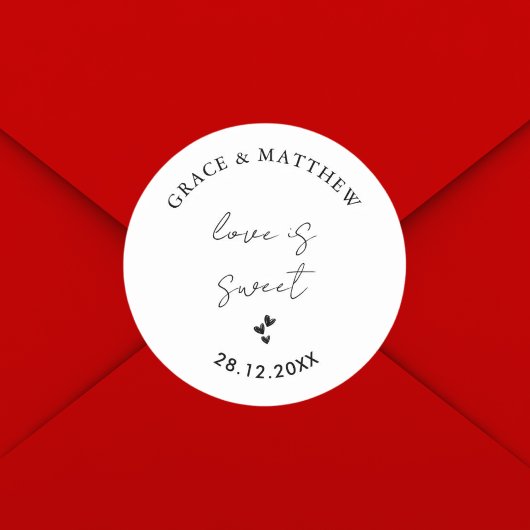 Moderne und Minimalistische Hochzeitsstimmung ist Runder Aufkleber