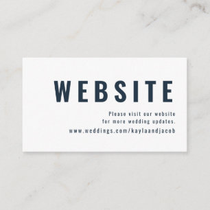 Moderne und Minimalistische Hochzeitswebsite Begleitkarte