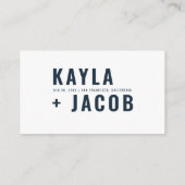 Moderne und Minimalistische Hochzeitswebsite Begleitkarte (Rückseite)