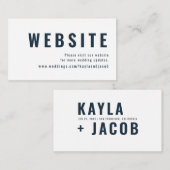 Moderne und Minimalistische Hochzeitswebsite Begleitkarte (Vorne/Hinten)