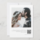 Moderne und Minimalistische QR Code Foto Hochzeit Einladung (Rückseite)
