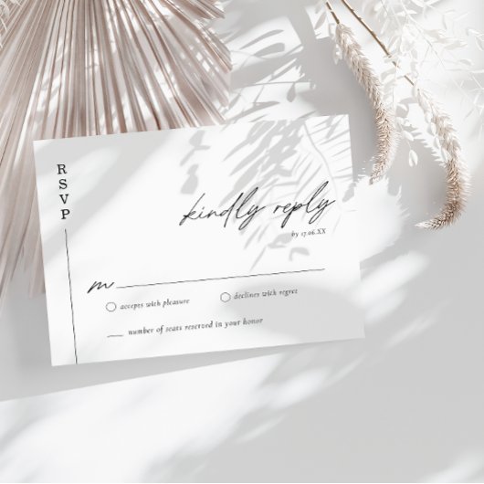 Moderne und Minimalistische RSVP-Abschlusskarte fü Einladung