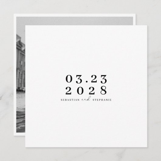 Moderne und minimalistische Save the Date Einladun Einladung (Vorne/Hinten)