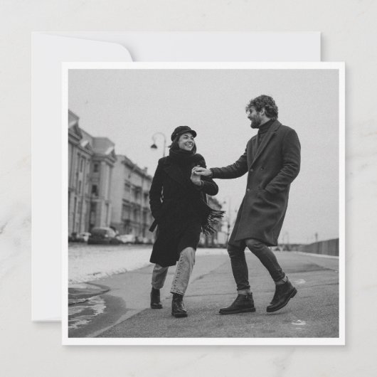 Moderne und minimalistische Save the Date Einladun Einladung (Rückseite)