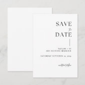 Moderne und minimalistische Save the Date-Karte Date (Vorne/Hinten)