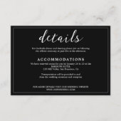 Moderne und Minimalistische Schwarz-Weiß-Hochzeit Begleitkarte (Vorderseite)