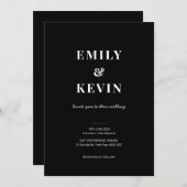 Moderne und minimalistische Schwarzweiß-Einladung Einladung (Vorne/Hinten)