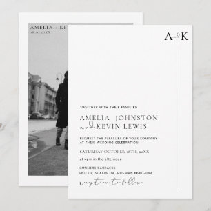 Moderne und minimalistische Typografie Foto Hochze Einladung
