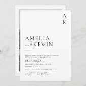 Moderne und minimalistische Typografie Foto Hochze Einladung (Vorne/Hinten)