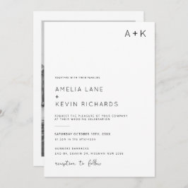 Moderne und minimalistische Typografie Foto Hochze Einladung