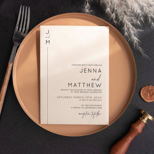 Moderne und minimalistische Typografie-Hochzeit Einladung