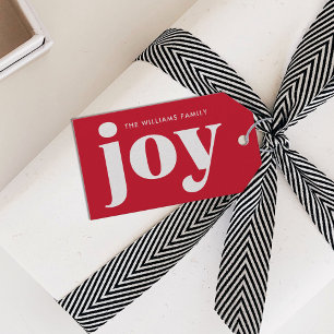 Moderne und Minimalistische Weihnachtsfreude Geschenkanhänger