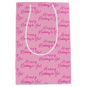 Moderne und moderne Fun Happy Birthday Pattern, ro Mittlere Geschenktüte (Vorderseite)